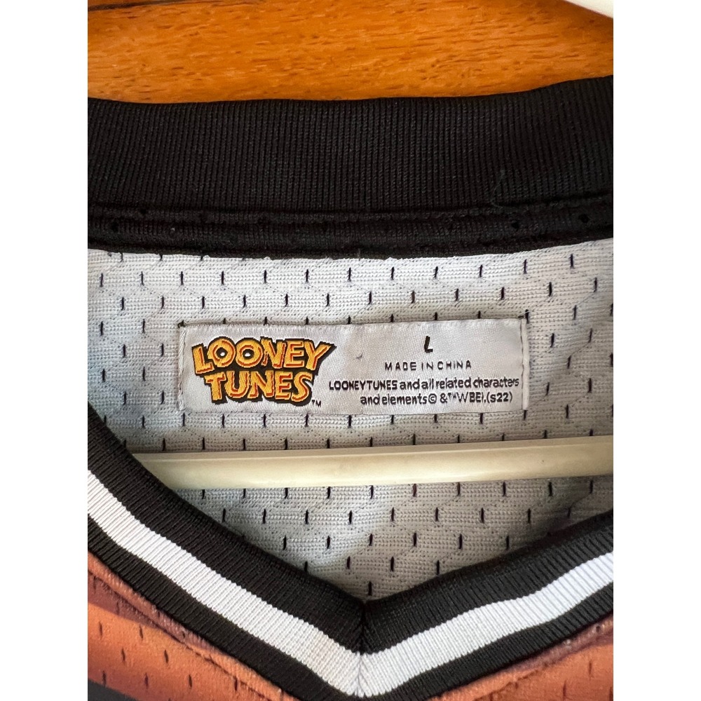 Looney Tunes Tasmanian Devil Taz Mesh Jersey Mens Large Black Bugs AOP Graphic - Picture 3 of 7
